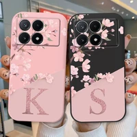 For Poco X6 Pro Case Cute Flowers Letters Shockproof Soft Silicon Protector Coque For Xiaomi PocoX6 Pro Phone Case X 6 Pro Funda 1