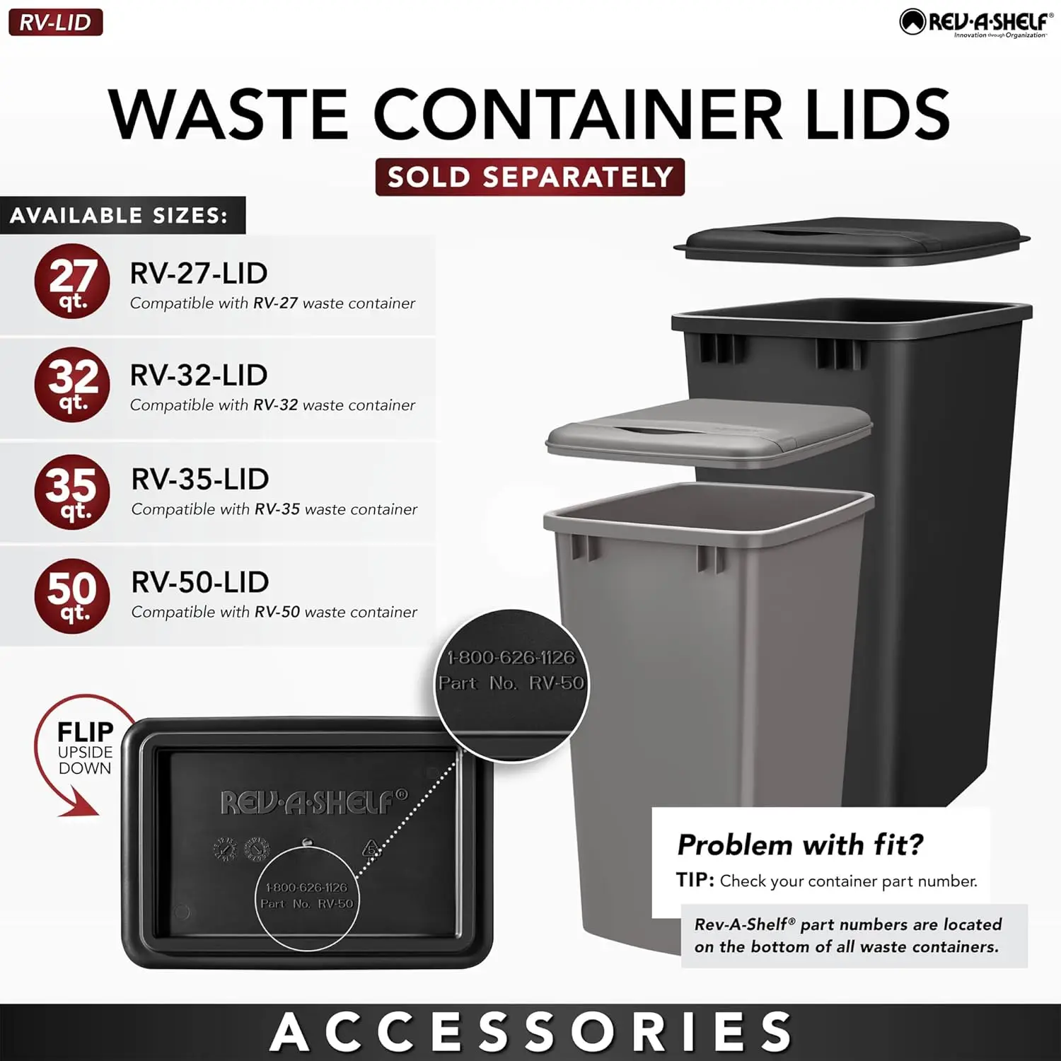 Double Pullout Under Cabinet Trash Can with Soft-Close, 50 Quart Garbage Bin for 18" x 1.5" Face Frame, Silver, 4WCTM-2150BBSCDM 2
