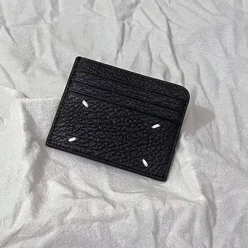 

European and American men's and women's same black top layer cowhide multi card slot change bag card bag