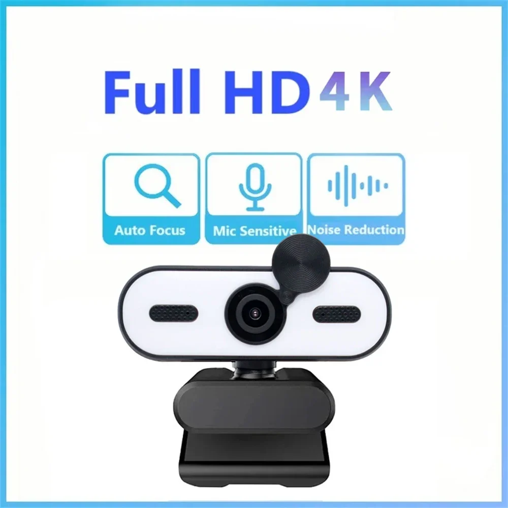 Ultra HD Mini Webcam with Autofocus, Noise-Reducing Mic, and Privacy Cover