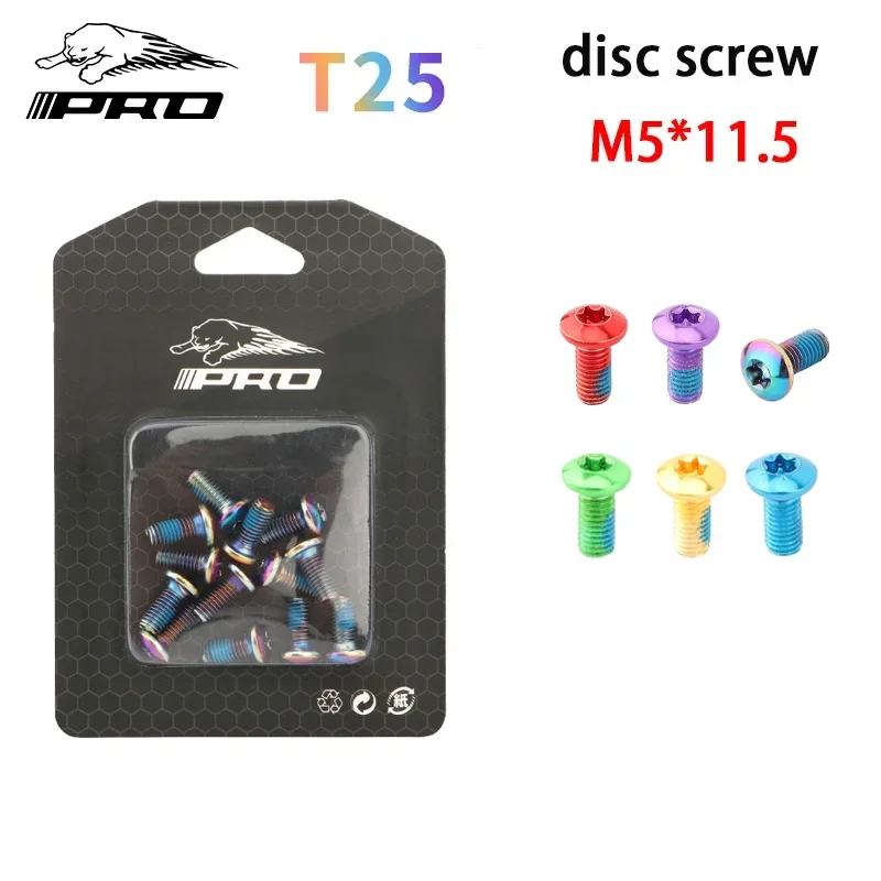 

Colorful Bicycle Disc Brake Rotor Bolts 12PCS T25 M5x11.5mm MTB Bike Alloy Steel Disc Brake Rotor Fixing Screws accessories