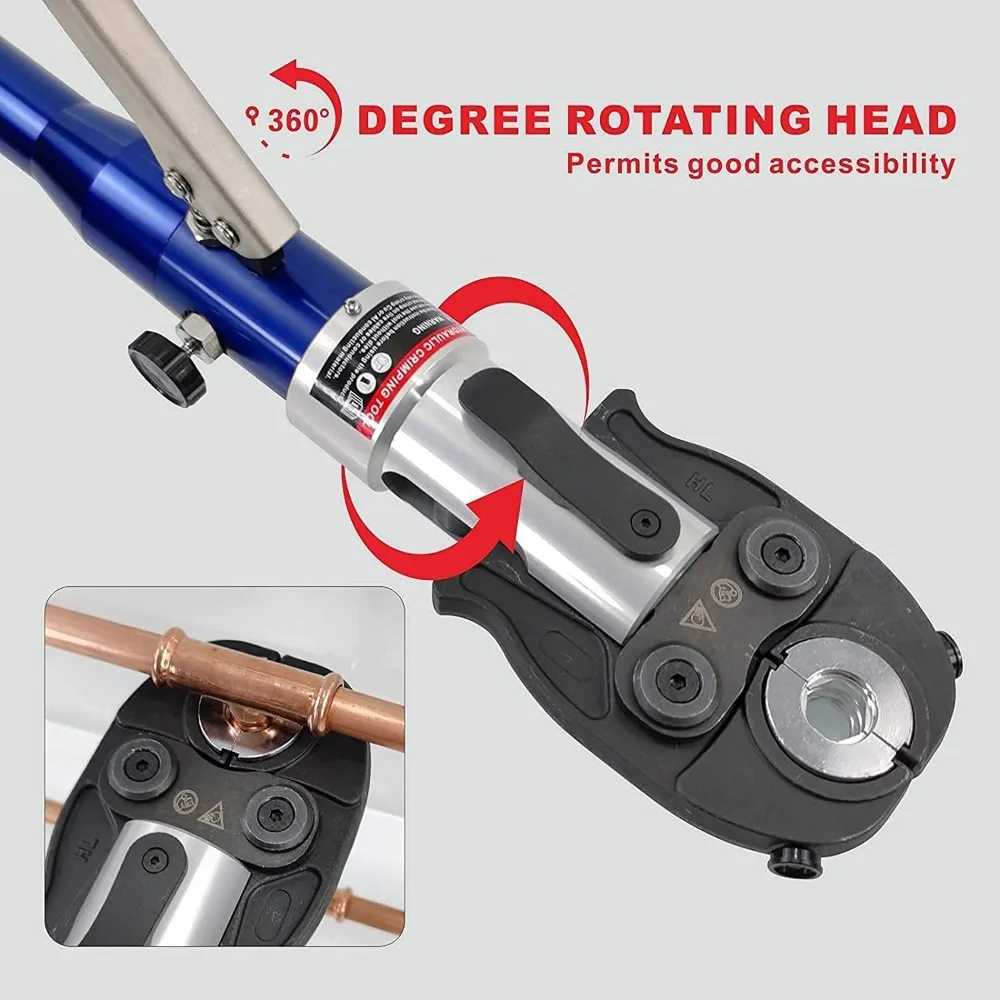 Copper Tube Fittings Hydraulic Pipe Crimping Tool with 1/2 inch,3/4 inch and 1 inch Jaw Copper Pipe Propress Cri 5