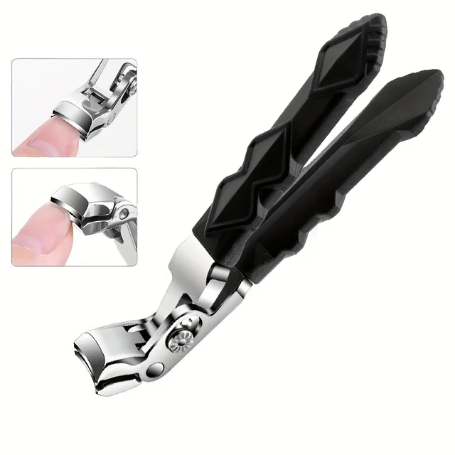 Coupe-ongles professionnel en acier inoxydable pour personnes âgées, mâchoire large, tête coudée, lame Concave 1