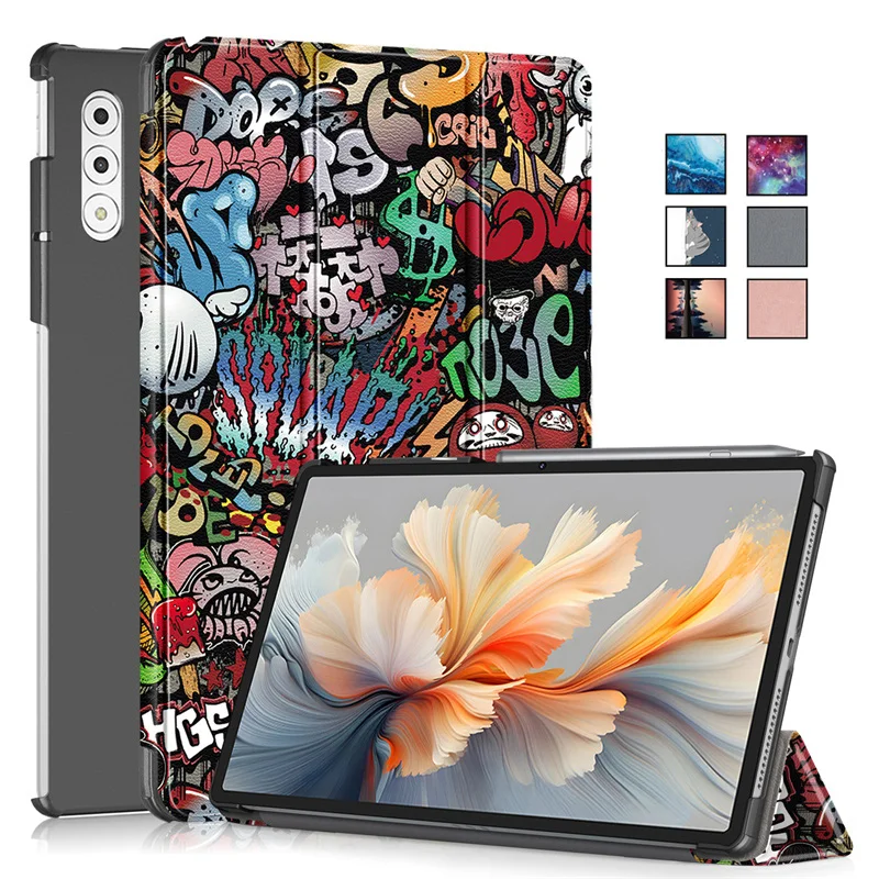 Fashion Paint Smart Stand Leather Cover for Tablet 12.7 - Stylish Protective
