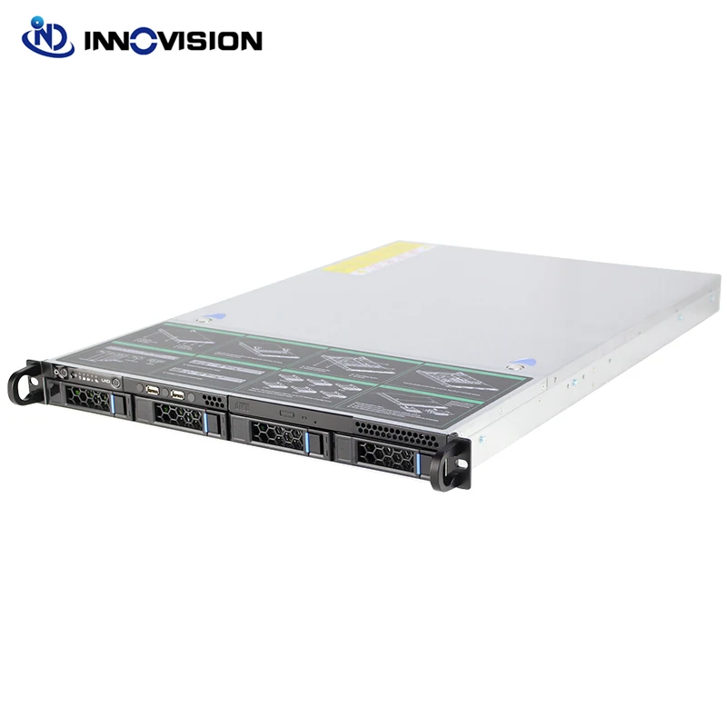 SATA 또는 12G 미니 HD 백플레인 데이터 스토리지 컴퓨터 케이스, 전문 1U 650MM 서버 섀시, 공장 핫스왑 4 베이 4HDD