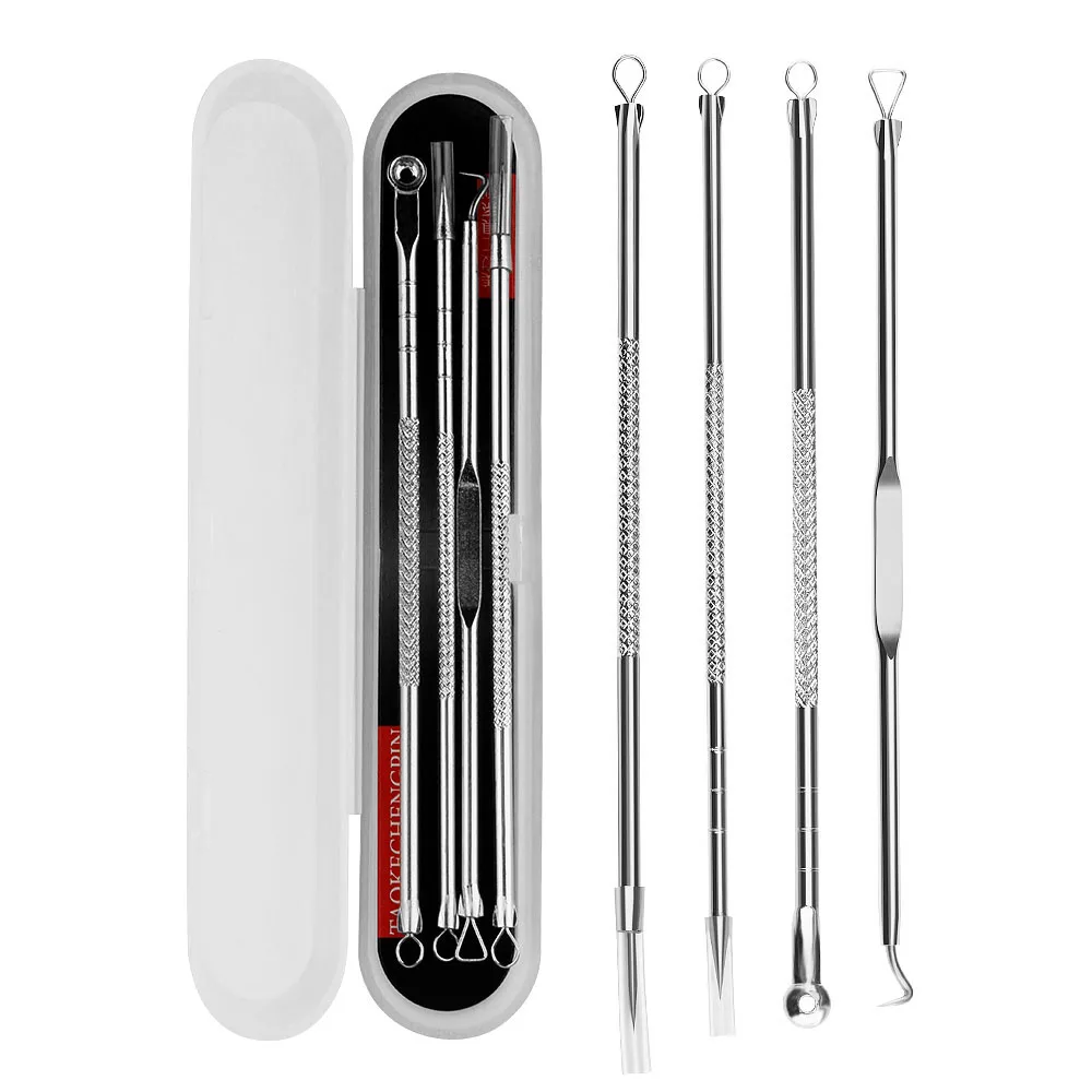 S85236554c9f34efdbc2a7ff746014d53K 4PCS Blackhead Remover Acne Needle Tools Set Face Cleaning Black Dots Pimple Comedone Extractor Pore Cleaner Skin Care Products
