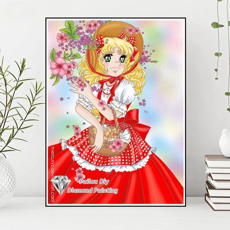 Diamond Painting Japanese Cartoon Anime Candy Candy Girl Flower Art Cross Stitch Kits Embroidery Picture Mosaic Craft Home Deco