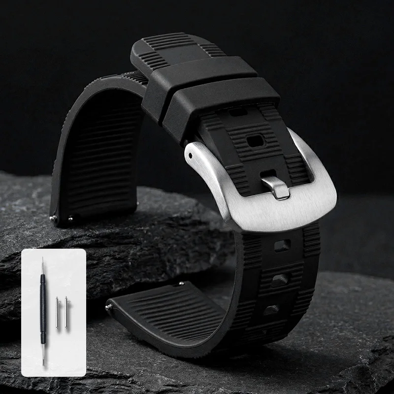 Luxury Breathable Fluororubber Sports Watch Strap