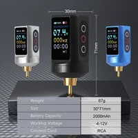 แหล่งจ่ายไฟสักไร้สายแบบพกพา 2000mAh พร้อมหน้าจอสีดิจิตอลควบคุมจอแสดงผลแบตเตอรี่ปากกาสัก 3