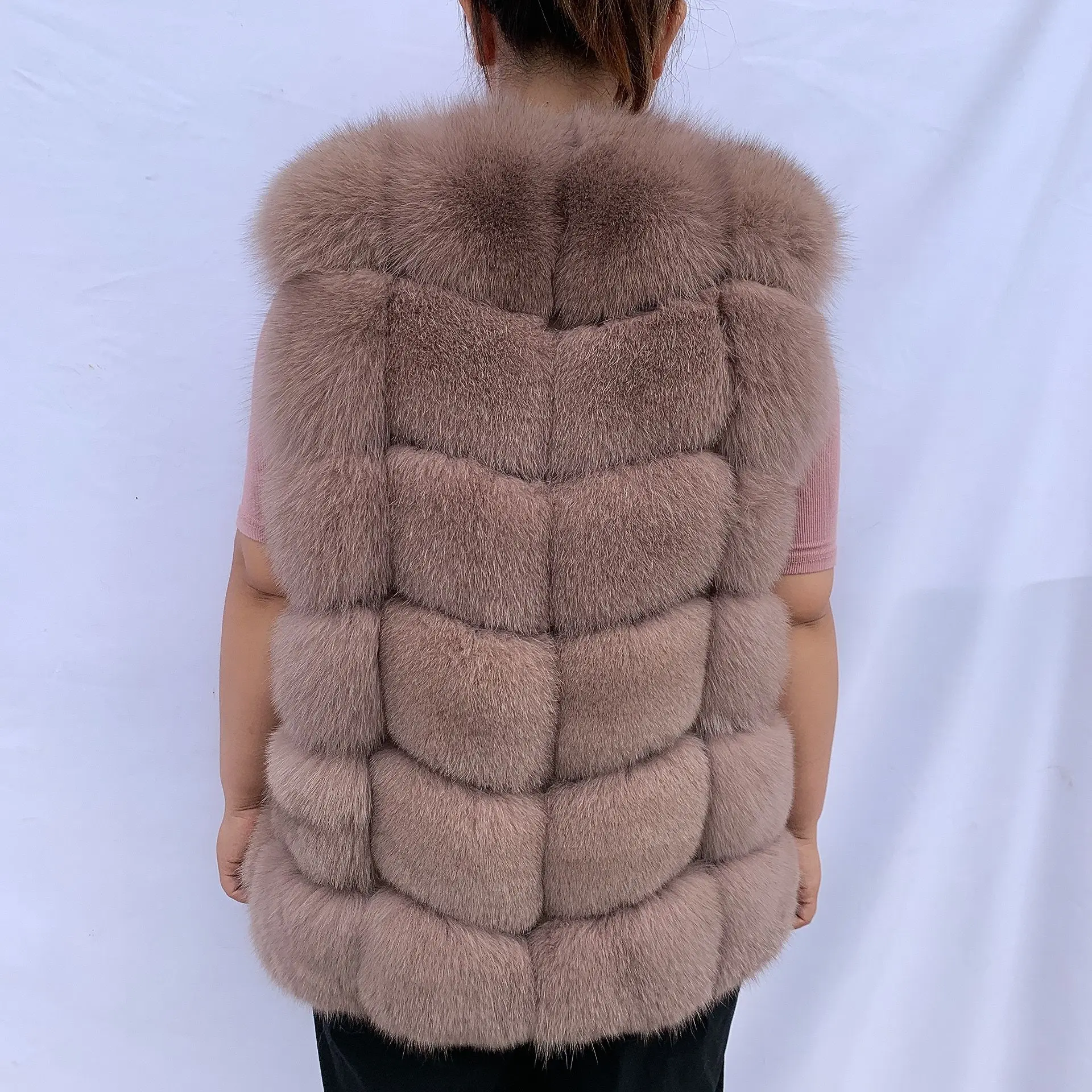 Women winter fur coat luxury real fox vest  fluffy coat gilet cropped fur jacket fur waistcoat natural fur fox fur body warmer