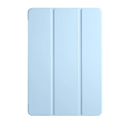 Luxury Trifold PU Leather Tablet Case with Pen Holder and Clear Hard Back Stand for HonorPad 9 12.1 inch (Sky blue)