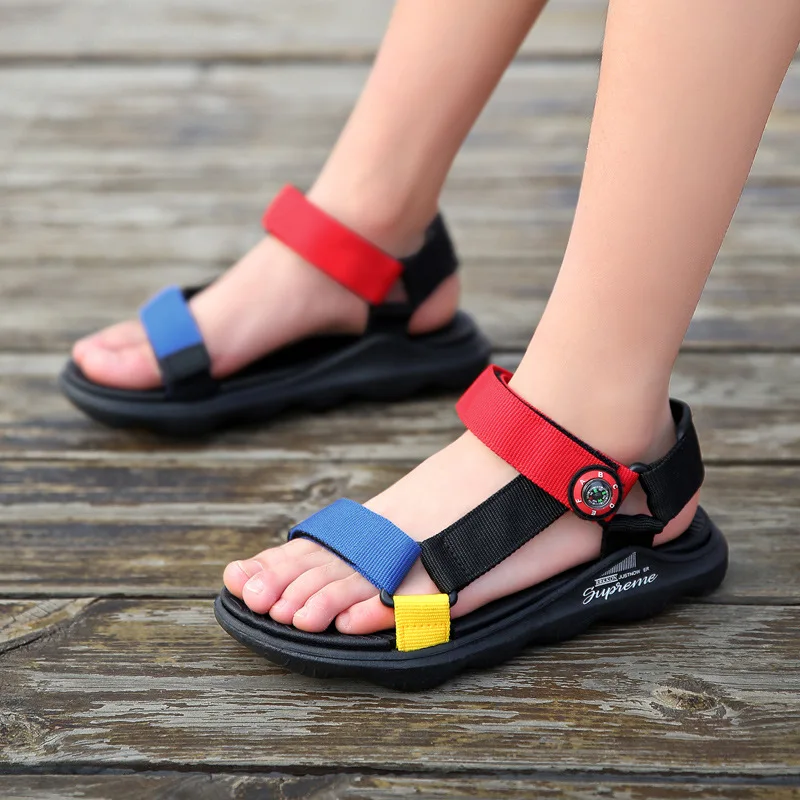 

Fashion Adults & Children Sandals Summer Sports Leisure Kids Beach Shoes Soft Sole Non-Slip Girls And Boy's Sandals Size 30-41