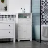 Kleankin Bathroom Cabinet Organizer, Freestanding Small Storage Cabinet with Two Drawers and Adjustable Shelf for Living Room 2