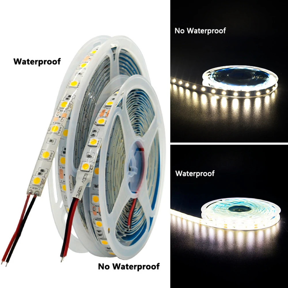LED Strip 5050 DC 12V 24V RGB Warm White 5 Meter Waterproof Flexible