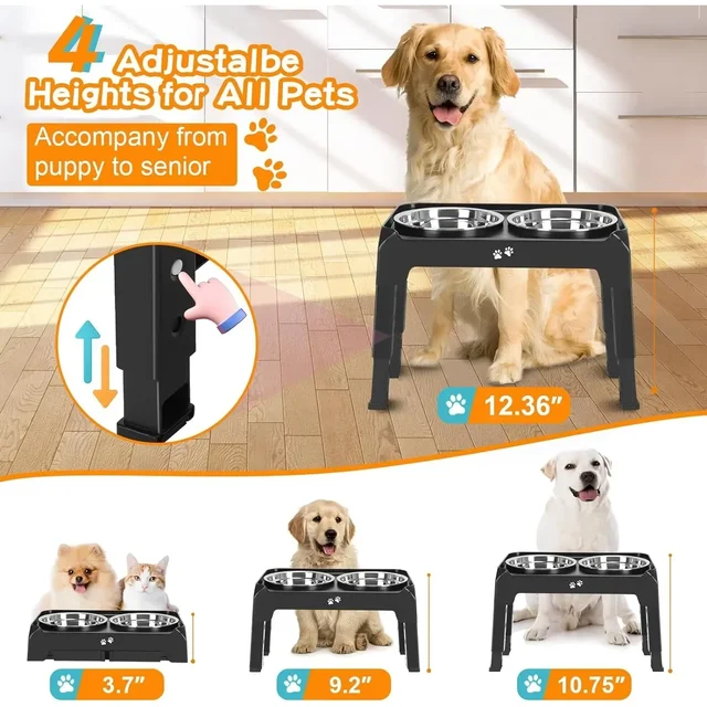Elevated Non-Slip Dog Bowl Feeder 2