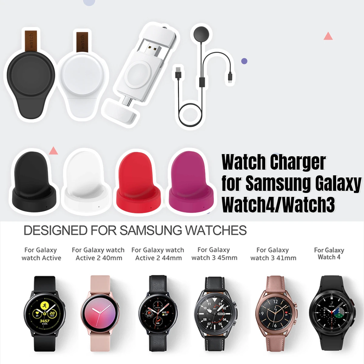 Mini Portable Travel Watch Charger For Samsung Galaxy Watch4 Watch3 Active Active2 Magnetic Usb Wireless Charger Smart Accessories Aliexpress