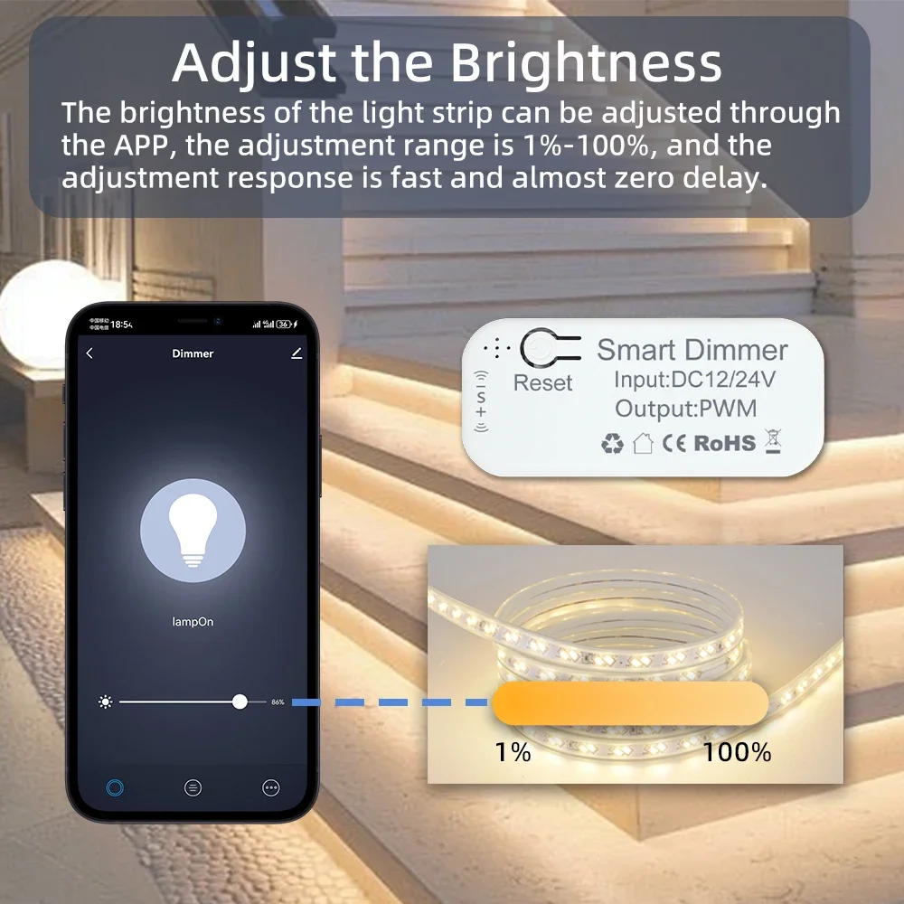 Tuya Wifi Smart Dimmer Led Smart Dimmer Controller LED Dimming Controller for Th