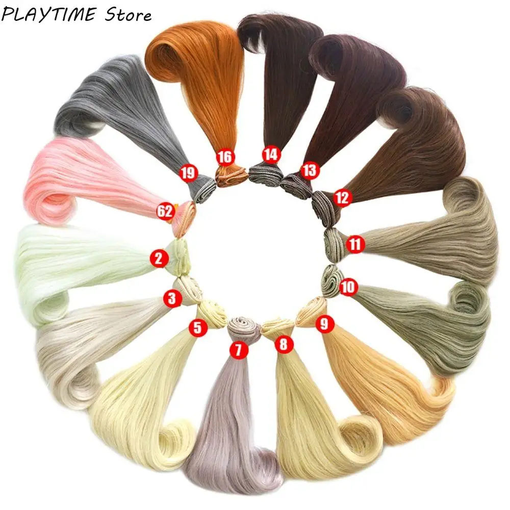 

Chemical Fiber Doll Chemical Fiber Wig Soft Silk Gradient Color Msiredoll Bjd Wig Accessories Buttoned in Hair Colorful