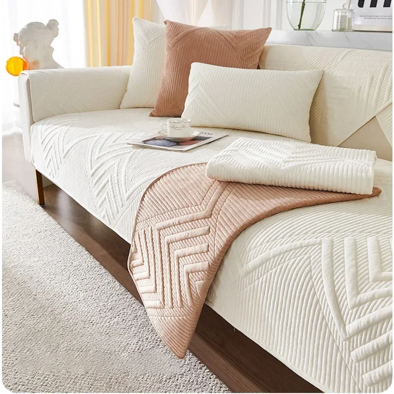 Thicken Plush Sofa Cover Nordic Universal Sofas Towel Anti-slip Combination Couch Cushion Slipcover for Living Room Protection