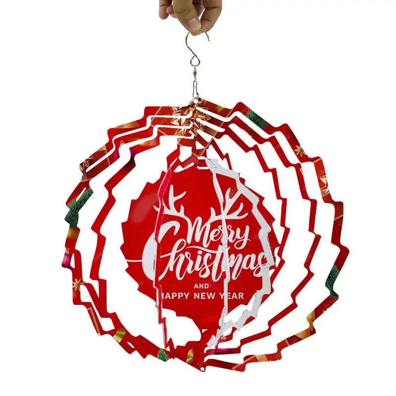 

Free Shipping 150pcs/lot 10 inches Sublimation Blanks Aluminum Wind Spinners For Christmas Festival Home Garden Hotel Decoration