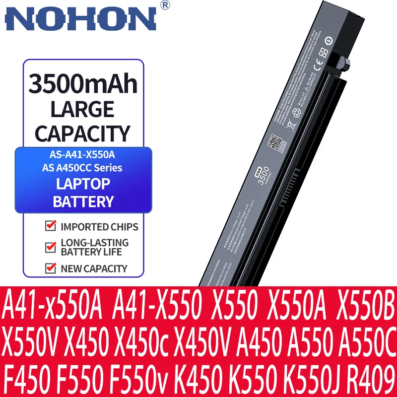 Nohon X550A A41-X550A A41-X550 Batteria Per Laptop Per Asus X550 X550A X550B X550V X450 X450C X450V A450 A550 A550C F450 F550 F550V