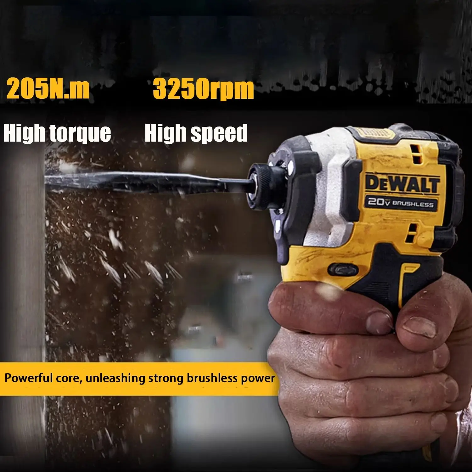 DEWALT DCF887N 무선 임팩트 드라이버, 205N.m 토크 브러시리스 모터 전기 렌치 도구, DEWALT 20V 배터리용