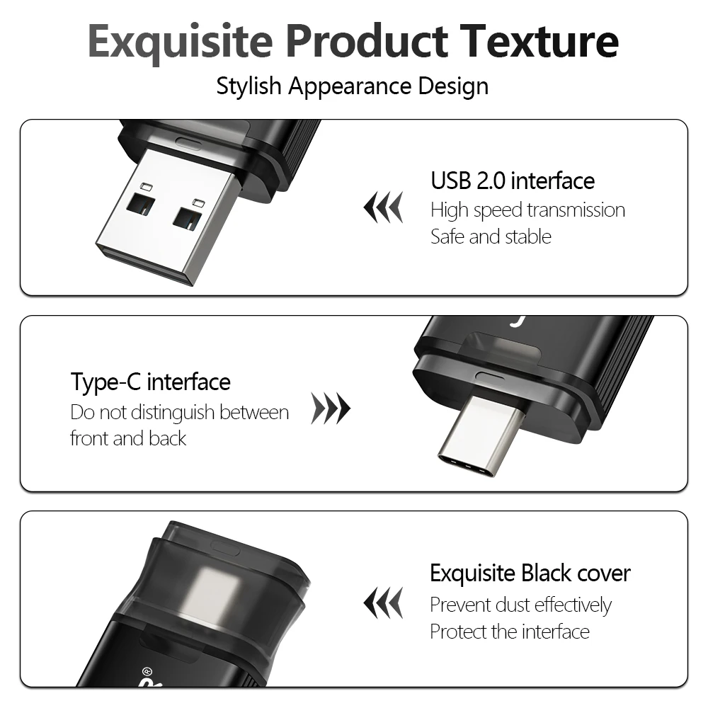 타입-C 펜 드라이브 64GB 2 in 1 OTG USB 플래시 드라이브 미니 메모리 스틱 32GB 휴대폰용 USB-C 스틱 창의적인 선물용 펜드라이브 16GB 8GB