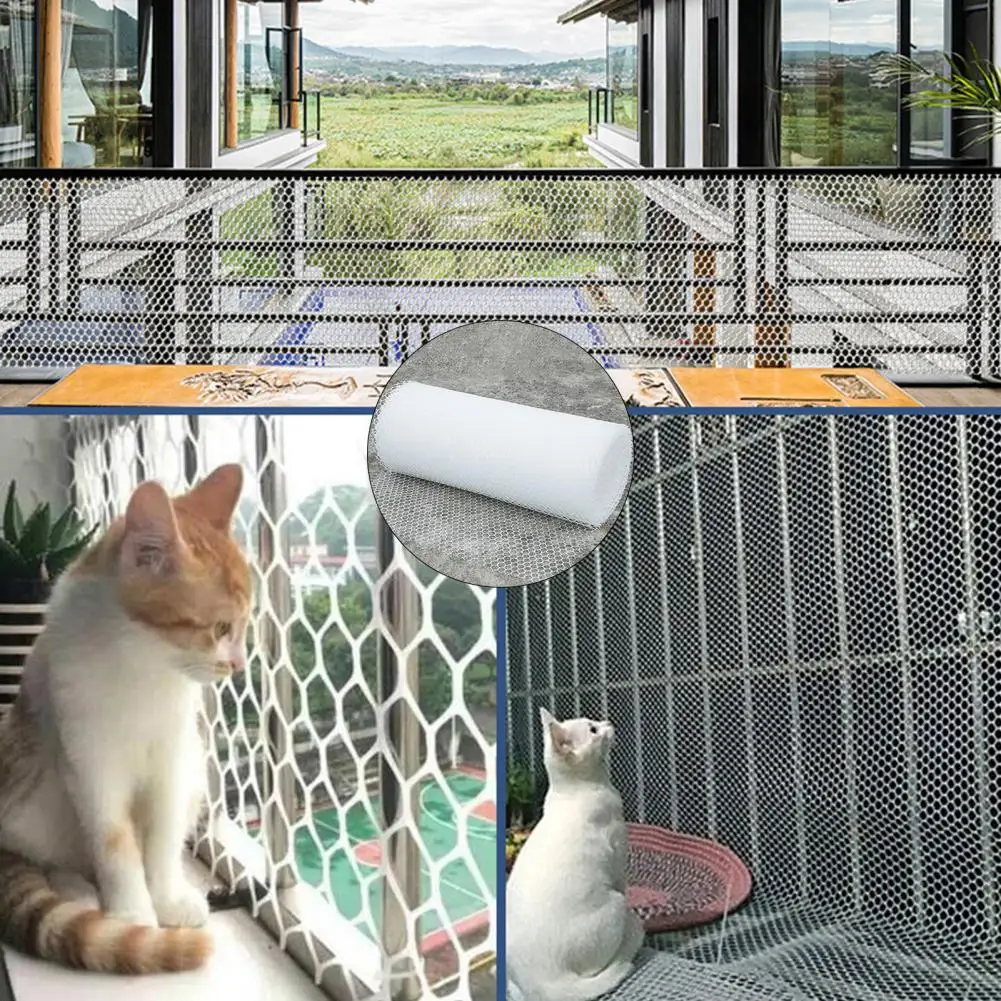 Window Netting Anti-Fall Mesh Cat Safety Mesh Good Toughness Cut Freely Plastic Baby Pet Balcony Home Supplies