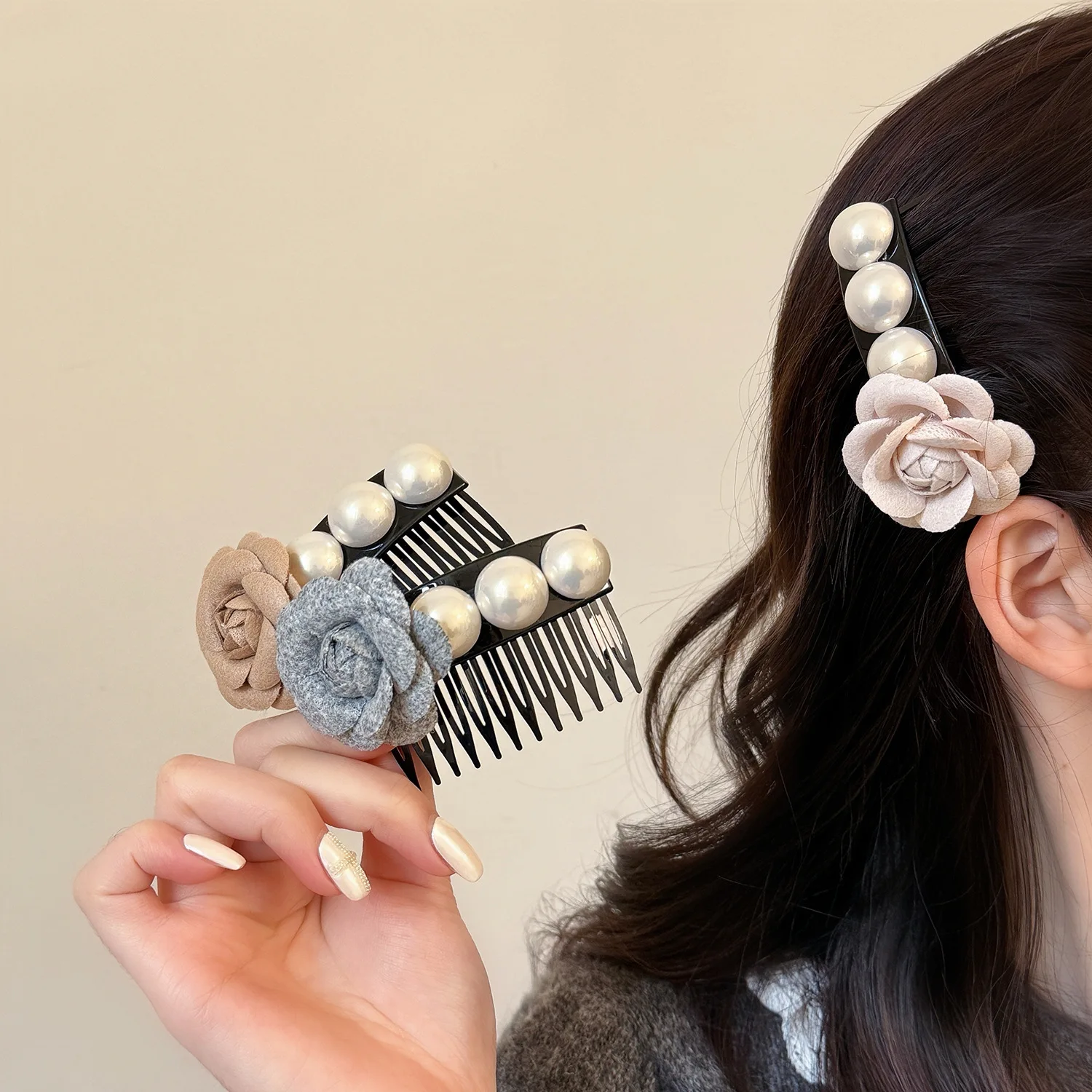 Pettine per capelli con perle per chignon accessorio elegante_voghion.com