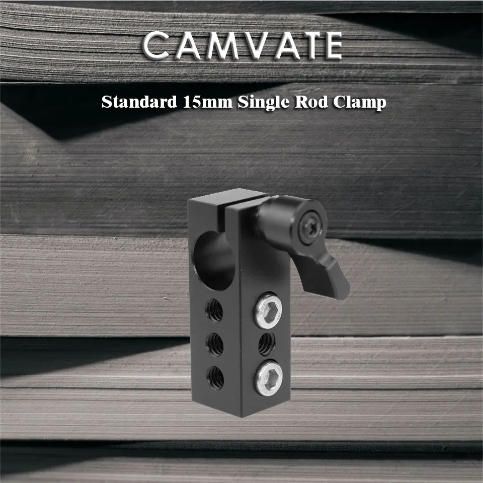 Standard 15mm Single Rod Clamp Adapter With 1/4" Thread Holes For DSLR Camera Ca