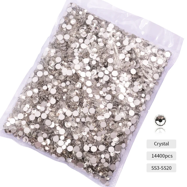 Mixed Size 14400pcs Bulk Wholesale Non Hot Fix Rhinestones Flatback ...