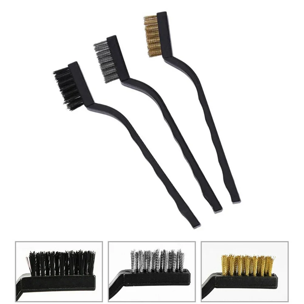 1/3pcs Wire Brass Brush 170mm Mini Brushes Micro Steel Brass Rust Remover Paint Remove Metal Scrubbing Polishing Burring Brush 2