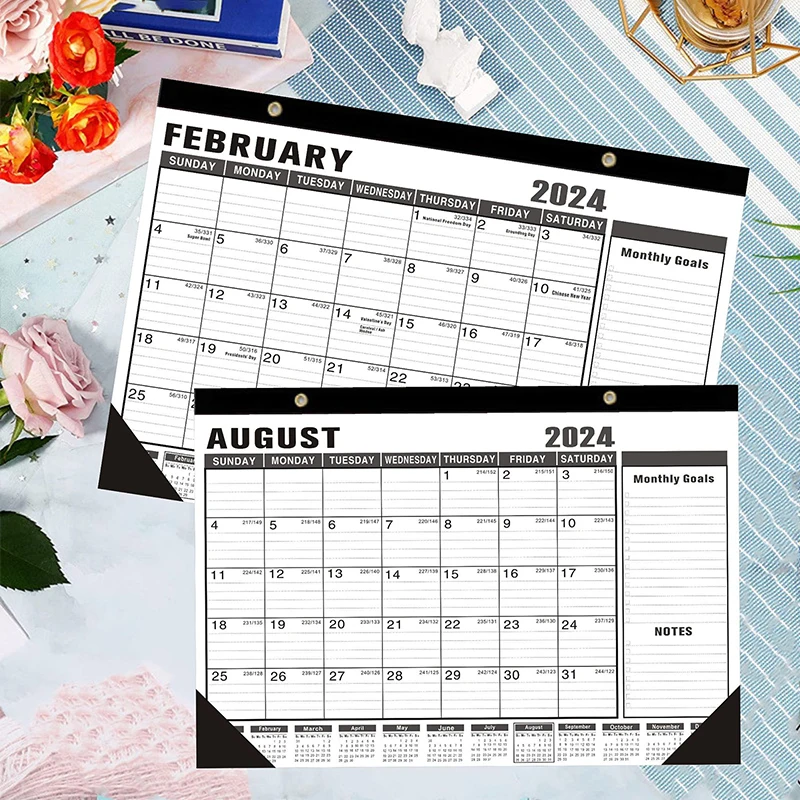 Desk Calendar 2023.7-2024.12 Wall Calendar With Large Monthly Pages Desk Schedule Home Office Planner Note Clocking Schedule 2024 calendar 12 month wall women empowering calendar planner with large blocks inspirational monthly planner 12 months