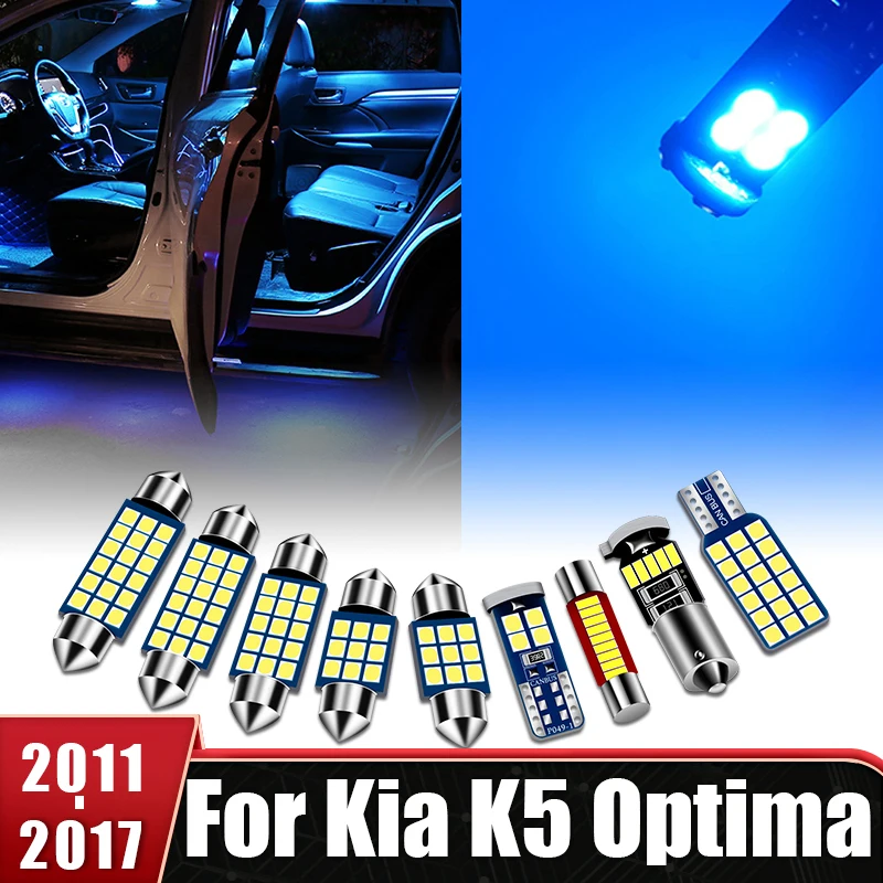 

For Kia K5 Optima 2011 2012 2013 2014 2015 2016 2017 10pcs Car LED Bulbs Interior Vanity Mirror Lights Trunk Light Accessories