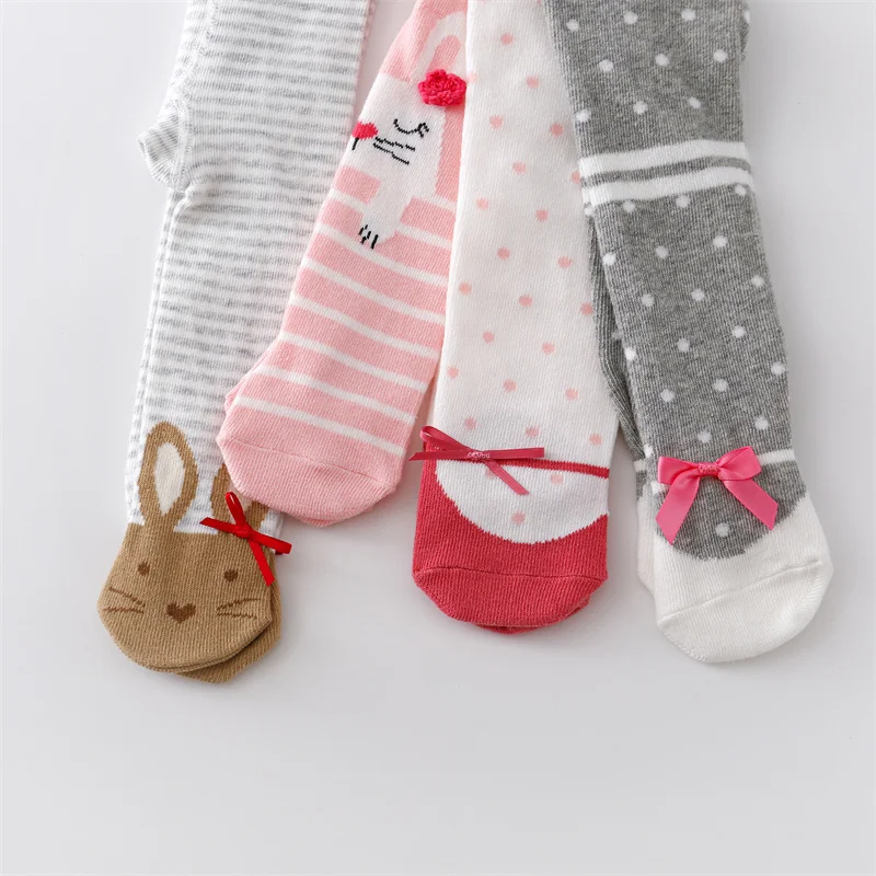Knit Tights Girls Pantyhose Children Stockings 0-12M Newborn Baby Girls Cotton Print Infant Casual Toddler Spring
