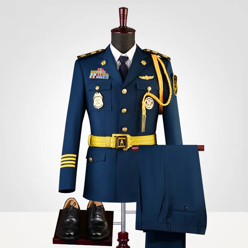 High Quality Men International Airline Manager Professional Suit Man Security Guard Uniform Suits Male Business Casual Costumes