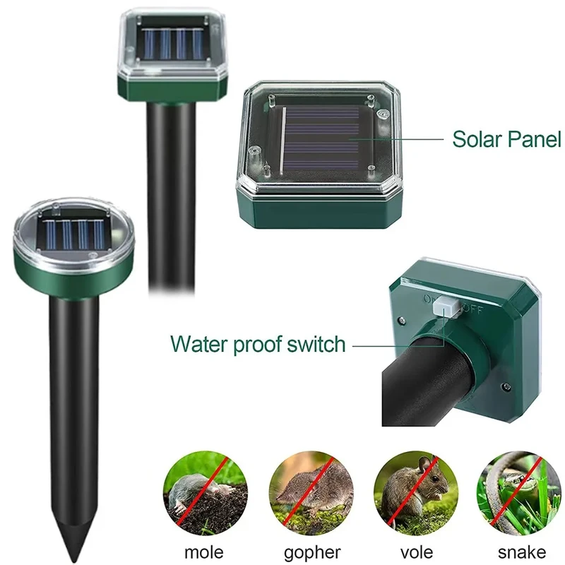 Repellente Per Parassiti Ad Ultrasuoni All'Aperto Repellente Per Talpe Da Giardino Energia Solare Talpa Ad Ultrasuoni Serpente Uccello Zanzara Control