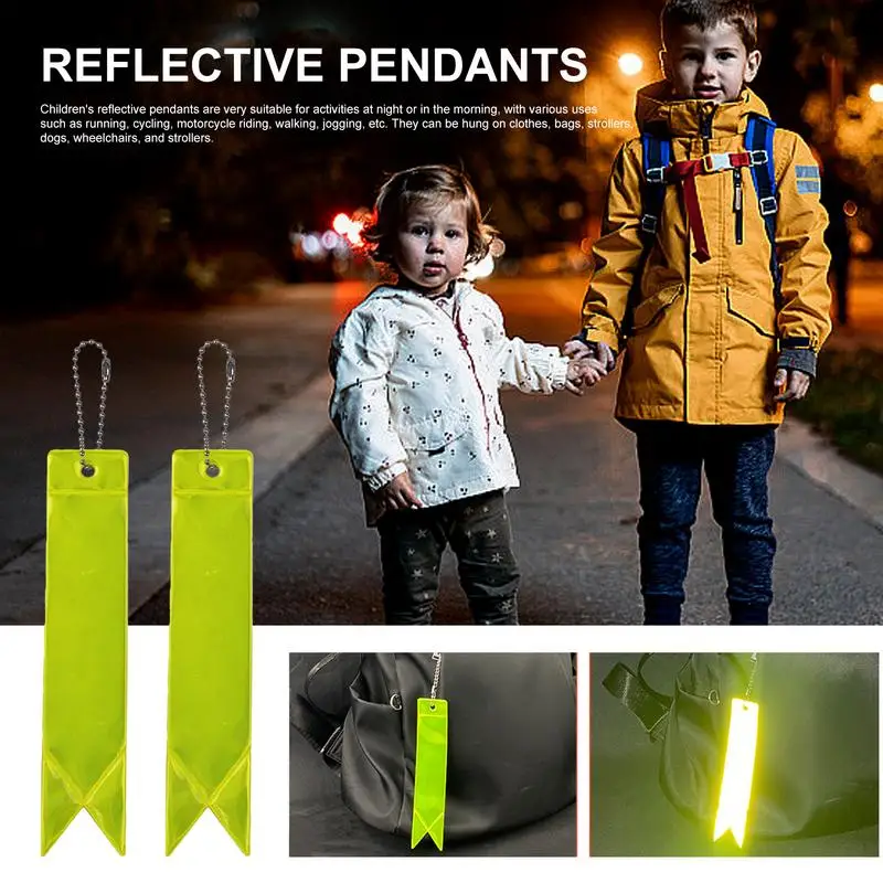 10PCS Reflective Keychain Pendant Safety Reflector Bag Pendant Keyrings Accessories For Child Adults Night Walking Safety Gear