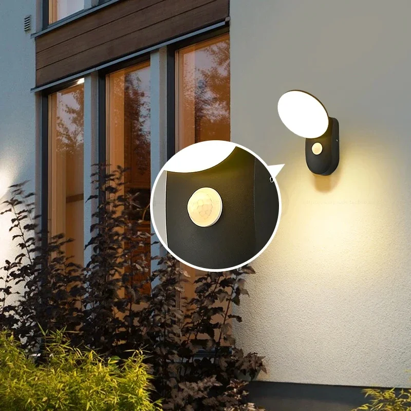 Description Picture 5 of itemMinimalist LED Wall Lamp Outdoor Proch Lights IP65 Villa Courtyard Garden Induction Lighting Balcony Entrance Decoration Lamps