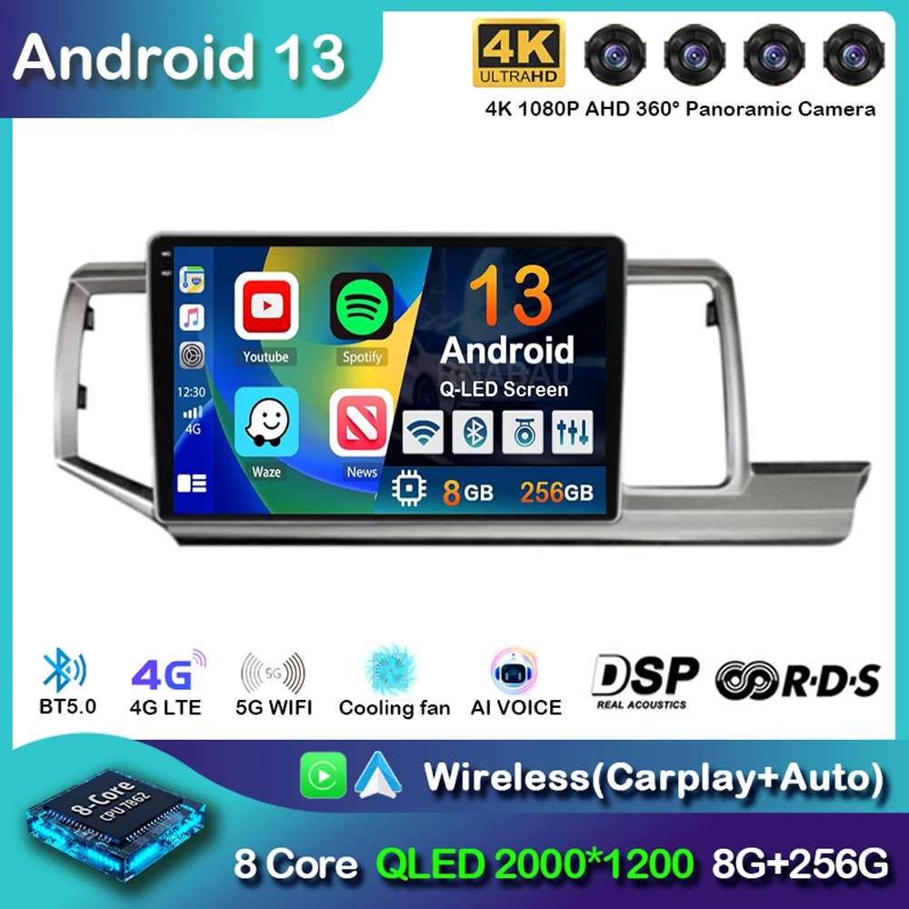 

Android 13 Carplay Auto Car Radio For Honda Stepwgn 2009-2013 1014 2015 Multimedia Video Player Navigation Stereo GPS 2din 2 DIN