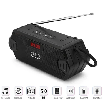 휴대용 무선 블루투스 호환 스피커 베이스 칼럼 야외 USB 스피커, FM 라디오 AUX TF MP3 전화