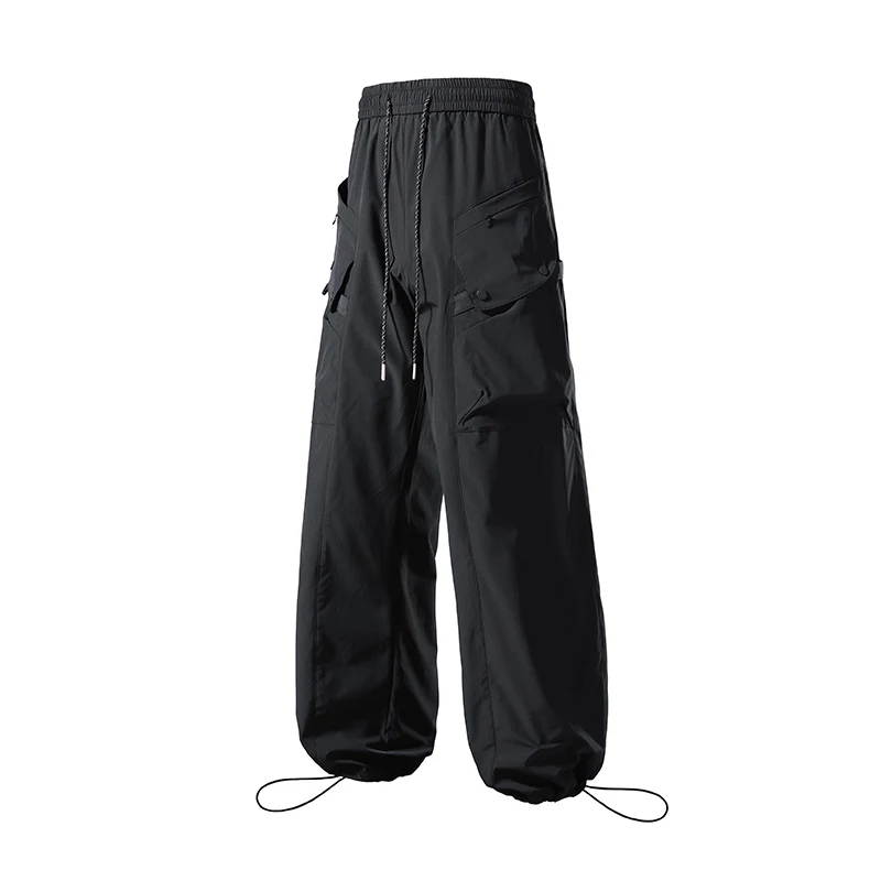 Men's Green Quick Dry Cargo Hiking Pants with Drawstring Waist