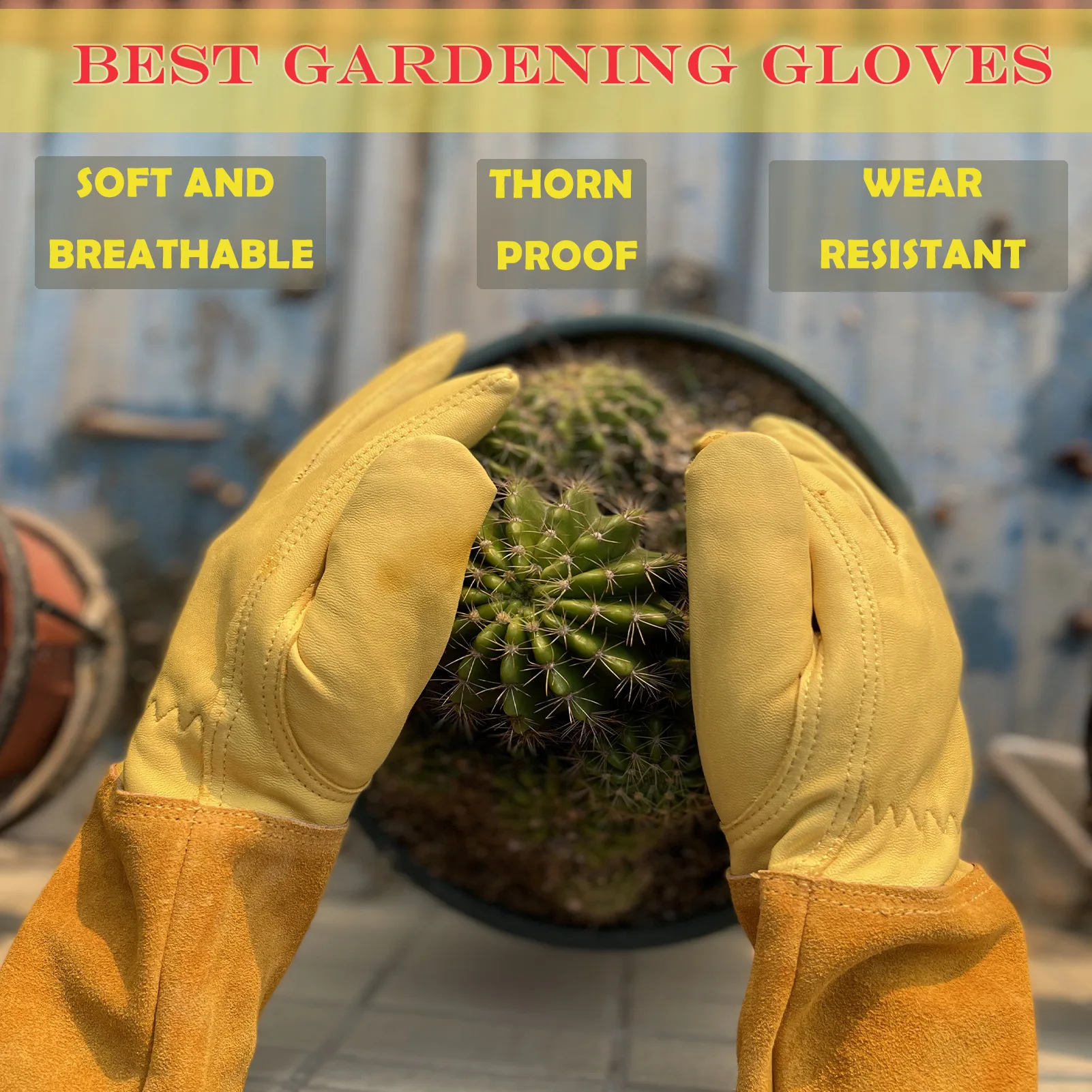 

Sheepskin Gardening Gloves Flower Labor Protection Stab-Resistant Cut-Resistant Long Beekeeping Argon Arc Welding