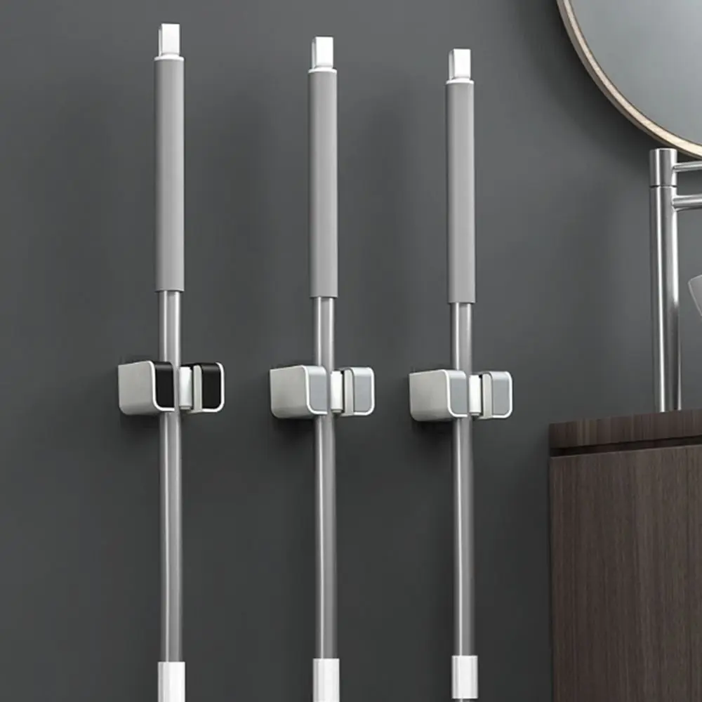 

1pcs Self-Adhesive Wall Mounted Kitchen Bathroom Accessories Hanging Broom Clip Storage Hook Mop Holder Broom Hanger