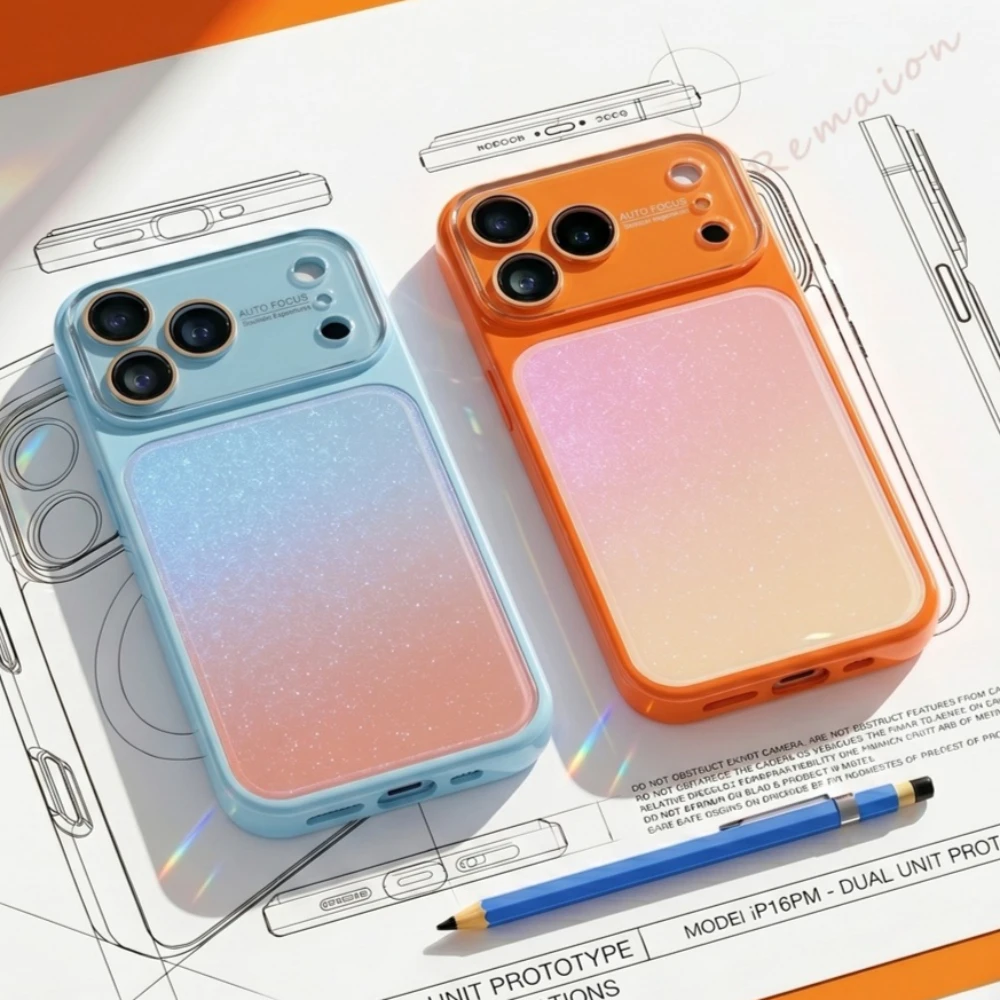 Glitter Tempered Glass Phone Case For Iphone Pro Max Shockproof_voghion.com