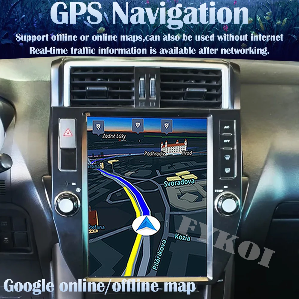 안드로이드13 Toyota Land Cruiser Prado 150 2010-2017 차량용 라디오 자동차 멀티미디어 Tesla Screen Carplay 자동 블루투스 GPS 4G