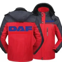 Veste d'hiver pour hommes avec Logo DAF Trucks, manteau chaud en velours épais, coupe-vent à capuche, manteau décontracté pour l'alpinisme 5