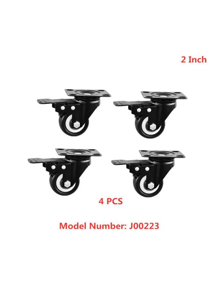 

(4 Packs) 2-inch Casters Universal Wheel With Brake Diameter 50mm Silent Bearing Network Cabinet Caster