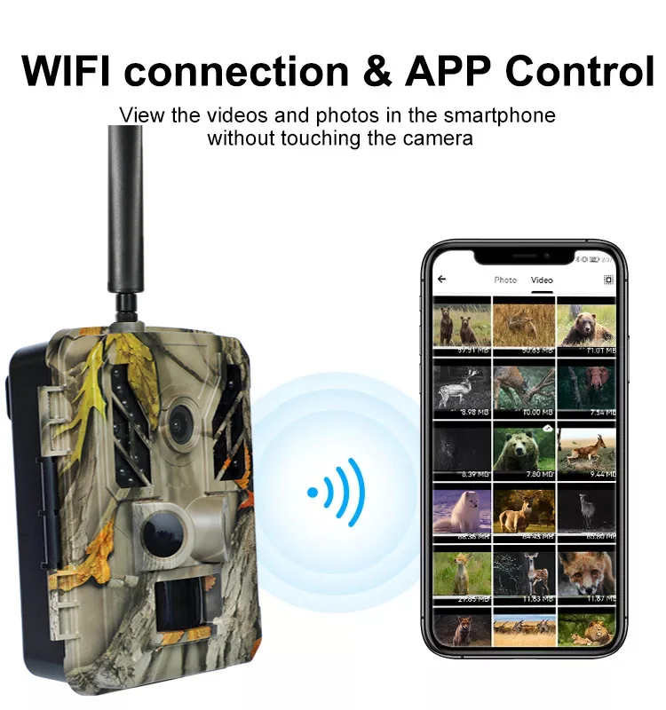 48MP BST883 Wi-Fi / 4G LTE Cellular Wildlife Game Trail Camera Wide Angel Security Hunting Traps MMS Email App Setting