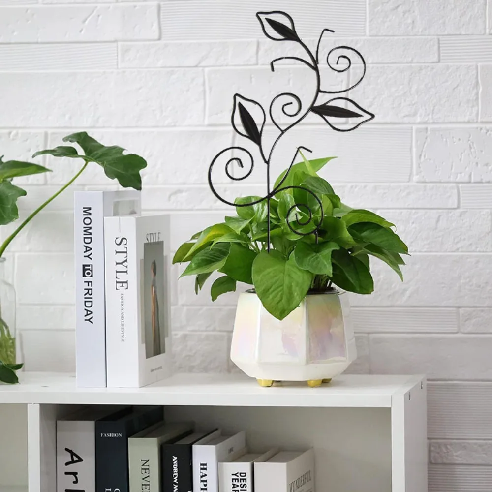 New Metal Climbing Vine Trellis Leaf Shape Stackable Iron Plant Support Fixed Rod Climbing Plant Rack Care